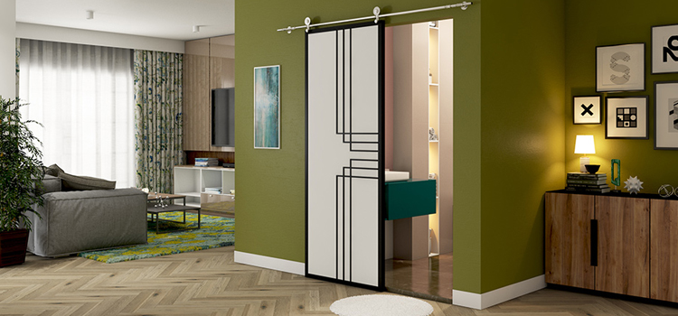 sliding bathroom door installation in Los Altos Hills